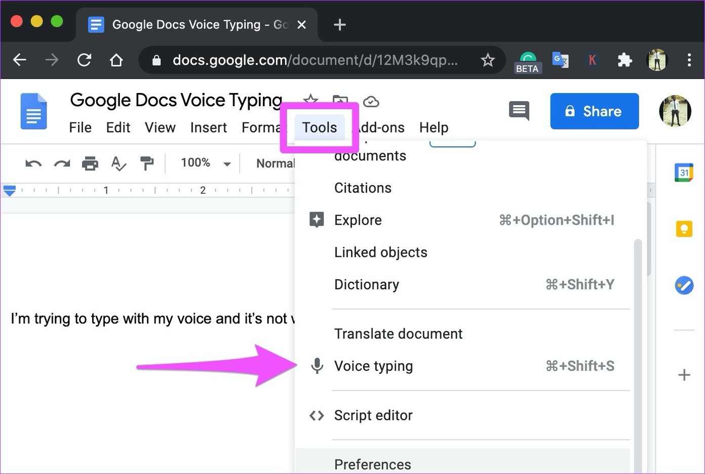 google docs voice for mac
